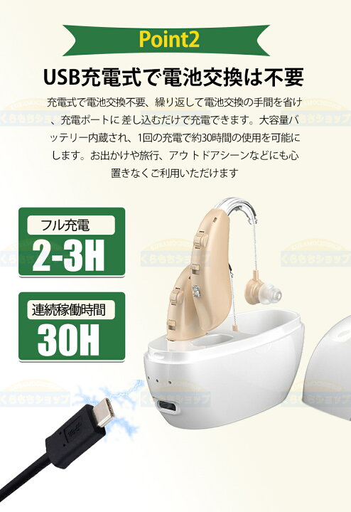 楽天市場】集音器 デジタル USB 充電式 耳掛けタイプの集音器 集音器