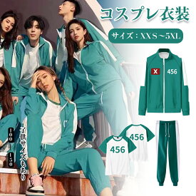 【新入荷アイテム】コスプレ ジャージ コスチューム コスプレ服 赤いジャンプスーツ ○△□ コスプレ衣装 ジャージセット 赤い服の人 韓国の服 イベント マスク付き cosplay 変装 仮装 ゲーム 大人 子供 プレゼント 文化祭 仮装 面白い イカゲーム コスプレ