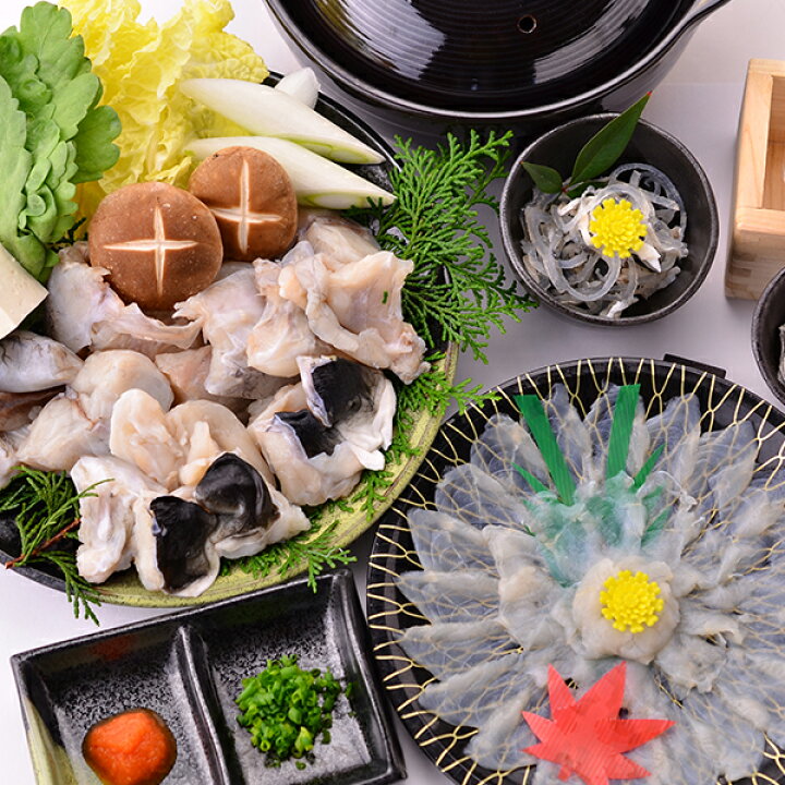 楽天市場 ふぐ 国産とらふぐ セット 2人前 ふぐ鍋350g ふぐ刺し60g 国産トラフグだけ使用した安心で贅沢なてっさ ふぐちりセット 国産とらふぐちりセット 鍋 てっちり てっさ ふぐ刺 とらふぐ ふぐ フグ 河豚 お歳暮 ギフト 熨斗 御祝 あす楽 送料無料 瀬戸内漁師