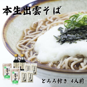 出雲そば 生そば・とろろセット 4人前 詰合せギフト そばギフト 蕎麦 お取り寄せ グルメ