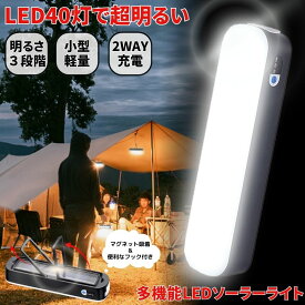 ソーラーライト マグネット ライト フック ハンディライト 屋外 防水 明るい ガーデンライト 懐中電灯 ledライト ソーラー USB 充電 ソーラーパネル LEDライト パネル 災害 緊急 防犯 ライト 室内 防災 フックLED 屋外照明 玄関 駐車場 庭 40灯 小型 軽量
