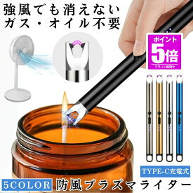 【今だけ最大20％OFFクーポン】 プラズマライター 電子ライター 充電式 強風で消えない ライター アークライター USB TYPE-C ガス オイル 不要 点火用ライター キャンドル 花火 ろうそく アウトドア お香 花火 キャンプ 蚊