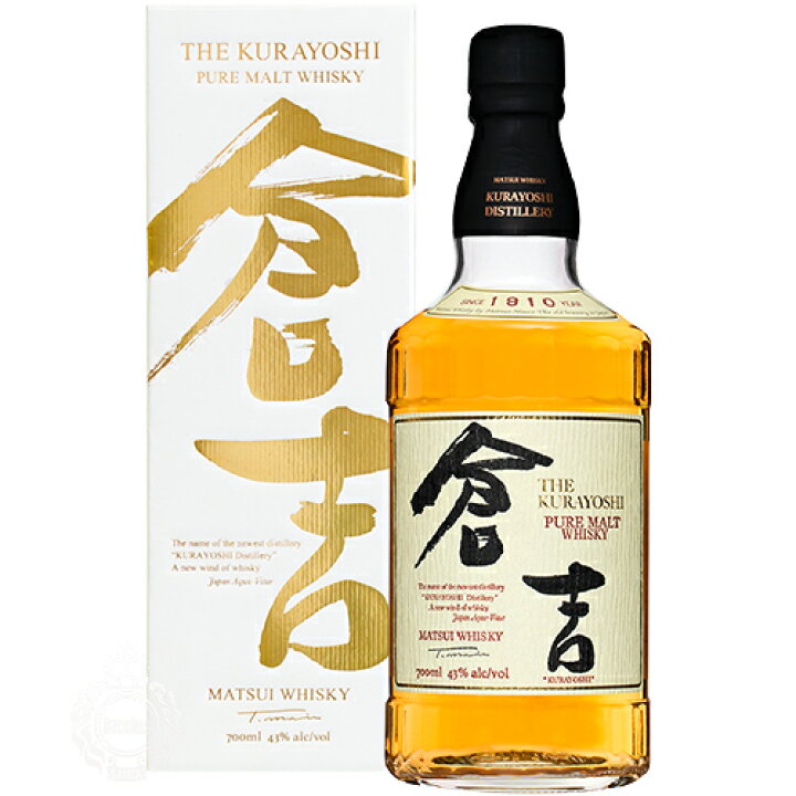 楽天市場】マツイピュアモルトウイスキー 倉吉 松井酒造 43度 700ml 瓶 