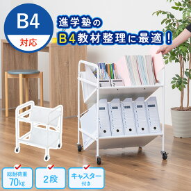 【レビュー特典付き】ファイルラック 斜め 2段 ファイルワゴン キャスター付き B4サイズ対応 スリム 書類棚 スチール プリント 収納 ファイル 大容量 収納ラック ロー 学習 子供部屋 オフィス おしゃれ MTL-S023