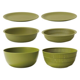 ライクイット ザル [米とぎにも使えるザルとボウル(6点セット)] 日本製 耐熱温度約140℃ 耐冷 電子レンジ対応 食洗機OK LBK-10 [ライクイット] like-it ホワイト グレー グリーン ピンク ベージュ ストーン ブラック 【ポイント2倍】【e暮らしR】