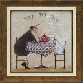 「2人でお茶」サムトフト・可愛い雰囲気の特殊ゲル加工アート［絵画通販］【壁掛けフック付き】【絵のある暮らし】