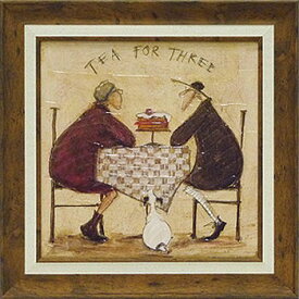 「3人でお茶」サムトフト・可愛い雰囲気の特殊ゲル加工アート［絵画通販］【壁掛けフック付き】【絵のある暮らし】