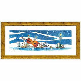 「キャットパーティ―」ルイ・シン可愛い雰囲気の特殊ゲル加工アート　ネコ・ねこ・猫・絵・音楽［絵画通販］【壁掛けフック付き】【絵のある暮らし】