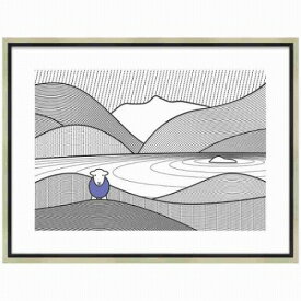 「ラインパープル」ハーディー［絵画通販］ひつじ・羊・ヒツジ・動物・絵【絵のある暮らし】【壁掛けフック付き】