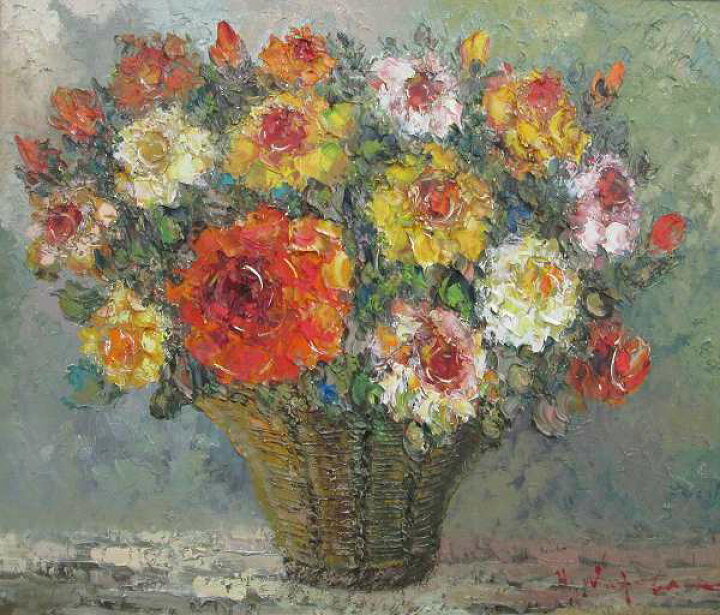 楽天市場】「薔薇」渡部ひでき（F10サイズ油彩画[油絵]（直筆油彩画 