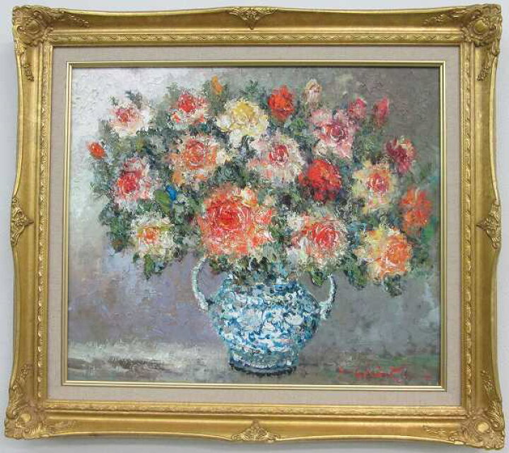 楽天市場】「薔薇」渡部ひでき F10サイズ油彩画[油絵]（直筆油彩画 