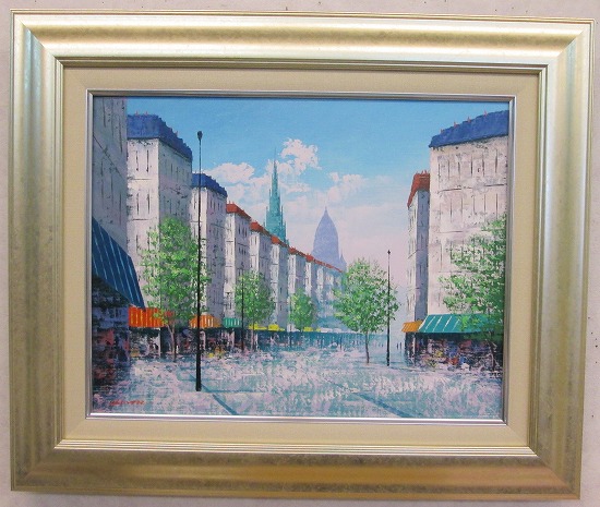 楽天市場パリの街角広瀬和之F6サイズ油彩画[油絵・外国風景画