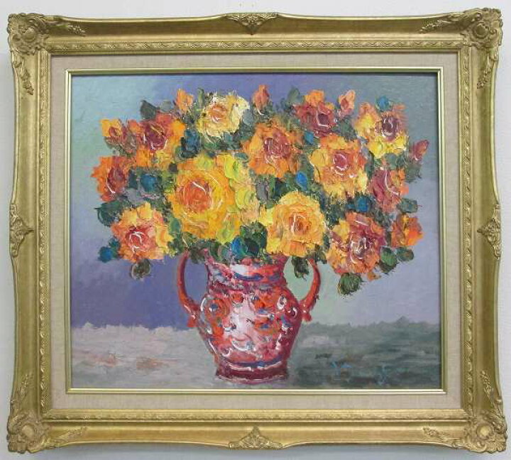楽天市場】「バラ」（黄色い薔薇）谷口春彦（F10サイズ油彩画[油絵 