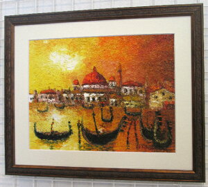 ☆絵のある暮らしオリジナル商品☆「ベニス」渡部ひでき ジークレー版画作品(ベネチア・ベネツィア)イタリア風景【絵のある暮らし】【壁掛けフックつき】