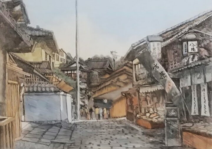 楽天市場】「清水坂2」織田義郎 版画作品・日本・京都・古都・清水寺  