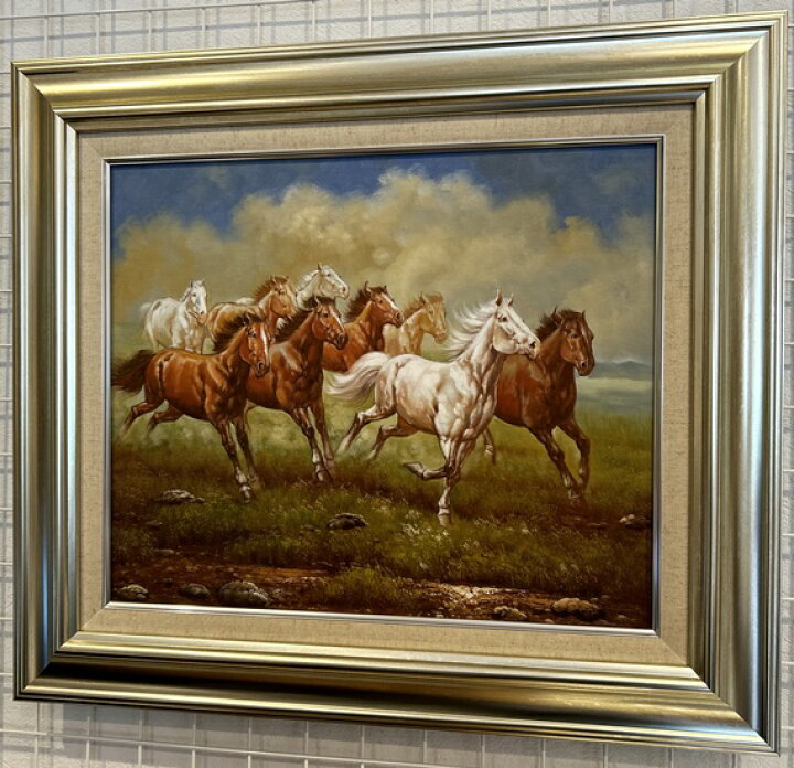 楽天市場】「九頭馬」M.Hark F8サイズ油彩画・直筆油彩画・油絵・風水 