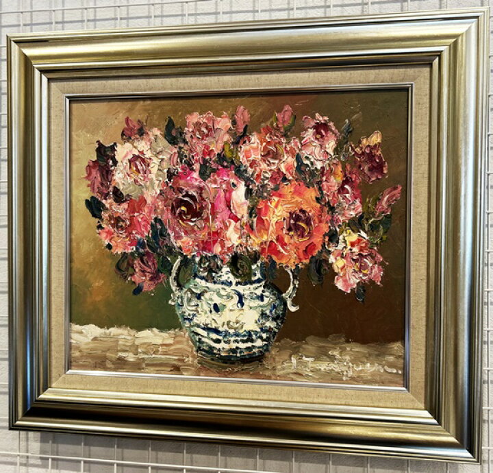 楽天市場】「バラ」～ピンクの薔薇～ 谷口春彦（F8サイズ油彩画[油絵 