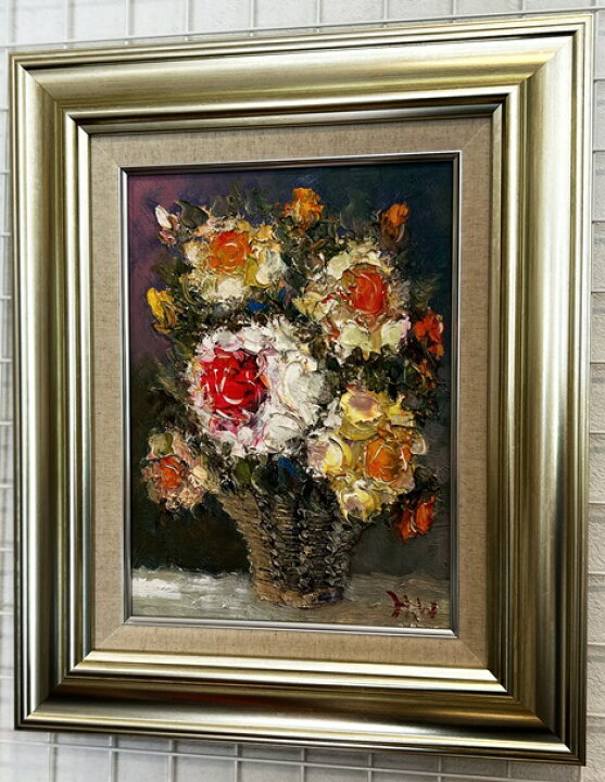 楽天市場】「薔薇」渡部ひでき F4サイズ油彩画・直筆油彩画・静物画 