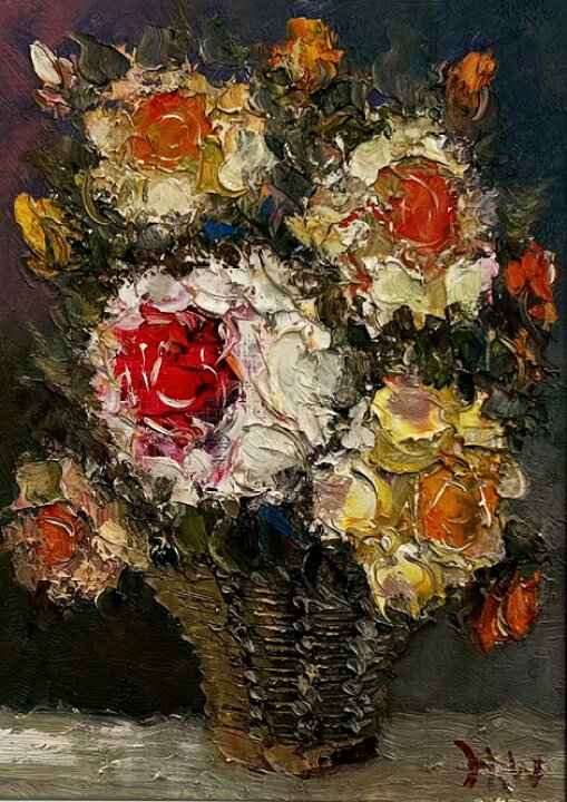 楽天市場】「薔薇」渡部ひでき F4サイズ油彩画・直筆油彩画・静物画 