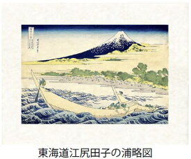 「東海道江尻田子の浦略圖」(とうかいどうえじりたごのうらりゃくず)葛飾北斎（世界遺産登録、冨嶽三十六景から見る富士山シリーズ）【特許デジタル版画、フレスコグラフィックペーパー聚楽使用】【和泉市久保惣記念美術館所蔵】［絵のある暮らし]【壁掛けフックつき】