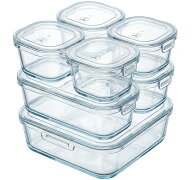 お買い物マラソン限定！20%OFF【吉冨士工芸】耐熱ガラス 保存容器 7点セット クレア 耐熱ガラス電子レン…