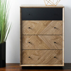 【最大9000円オフ】幅59cm チェスト Arrow アロー 4段 ヘリンボーン柄 引出し付き 収納 棚 木目調 洋服タンス 箪笥 おしゃれ リビング ナチュラル モダン シンプル