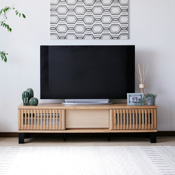 楽天市場】【設置無料】幅150cm テレビボード 格子 木製 無垢 天然木  