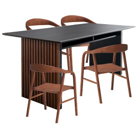 【設置無料】4人用 ダイニングテーブルセット 5点 セラミックテーブル 肘付き 板座 ダイニングチェア 木製 食卓テーブルセット おしゃれ 和モダン (幅165cm 食卓テーブル×1 食卓椅子×4)