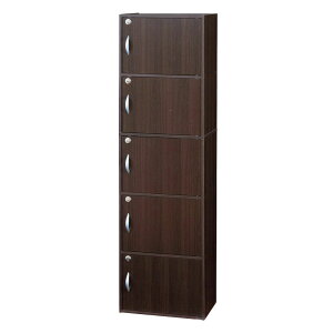 【最大9000円オフ】幅42cm 鍵付き 5段ボックス カラーボックス 背面化粧仕上げ ロッカー 本棚 ラック キーボックス 扉付き 取っ手付き ブラウン ホワイト 鍵 棚 シンプル