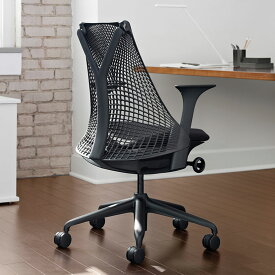 HermanMiller ハーマンミラー オフィスチェア Sayl Chair セイルチェア ブラックフレーム ミドルバック ブラック デスクチェア おしゃれ 在宅ワーク 事務椅子