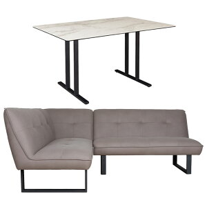 【最大9000円オフ】4人用 セラミック リビングダイニングセット 3点 (幅120cmテーブル×1台 2Pソファ×1脚 コーナーRソファ×1脚) アテッサ ウォルフ リビング ダイニング おしゃれ モダン