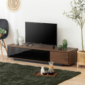 【最大9000円OFF&エントリーでP10倍! 】幅140.3cm 木製 テレビ台 LUVO ウォールナット 日本製 収納付き テレビボード ガラス扉 〜50型対応 引出し付き ローボード おしゃれ ウッディモダン ブラウン 完成品