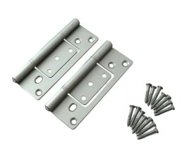 フラッシュ蝶番　102ミリ　シルバー　入数1袋（2枚）【ハイロジック】