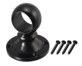 37511 ブラケット 通 25mm ブラック 1個入【ハイロジック】