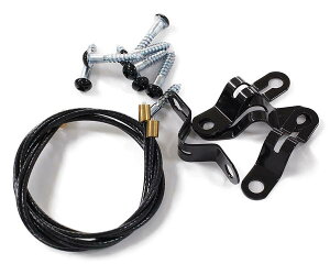 家具転倒防止金具ワイヤータイプ S−215ブラック 2本入【ニッサチェイン】