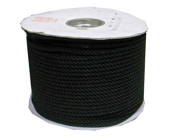 綿ロープ　８ミリ　（黒） ２００Ｍ　ドラム巻【まつうら工業】 | 暮らしの百貨店