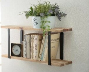 Beam2510-O ウォールシェルフ Beam(TypeO)2本入り【川喜金物】黒塗装※棚板は付いていません。