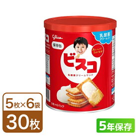 ビスコ保存缶（5年保存）30枚入（5枚×6パック）×1缶