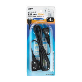 エルパ(ELPA) ポット用コード 125V 7A 1.4m ブラック WP-M07B(BK)