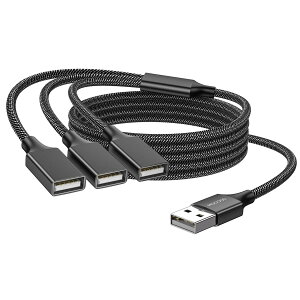 MOGOOD USB�����P�[�u��(1m) 3-in-1USB�X�v���b�^ USB�d������� 1�I�X3���XUSB 2.0�A�_�v�^ USB�g���P�[�u�� USB�}���`�|�[�g�[�d/�f�[�^�]��/�m�[�g�p�\�R��/Mac