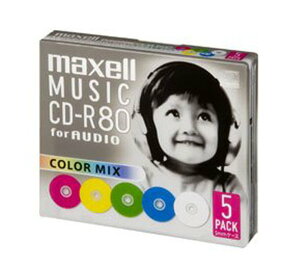 maxell ���y�p CD-R 80�� �J���[�~�b�N�X 5�� 5mm�P�[�X�� CDRA80MIX.S1P5S