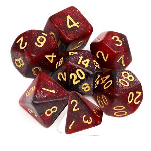 Yourandoll 7�� ���ʑ̂̃_�C�X �T�C�R�� 16mm D20 D12 D10 D8 D6 D4 Dungeons and Dragons �ADND�A TRPG�A MTG�Ȃǃe�[�u���Q�[���p (���b�h �u���b�N ����)