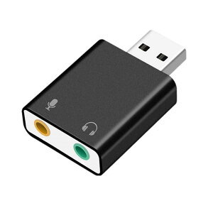 USB �I�[�f�B�I�ϊ��A�_�v�^�[ �O�t�� �T�E���h�J�[�h USB 3.5mm �~�j �W���b�N �w�b�h�z���E�}�C�N�[�q PS4/MacBook/Mac Mini/iMac/Windows PC�ȂǑΉ� �h���C�o�[�s�v