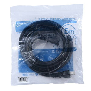 �R�P(YAMAZEN) �����R�[�h 5m 1�� 15A 125V 1500W �u���b�N �\�t�g�P�[�u�� �����P�[�u�� �����R���Z���g OA�^�b�v �d���R�[�h �d���^�b�v �R�[�h���[�� EC-S1505BK