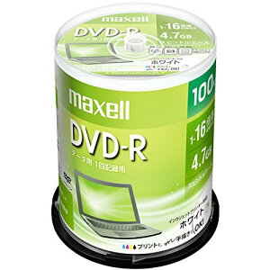 maxell �f�[�^�p DVD-R 4.7GB 1-16�{�� �v�����^�u���z���C�g 100���X�s���h���P�[�X DR47PWE.100SP
