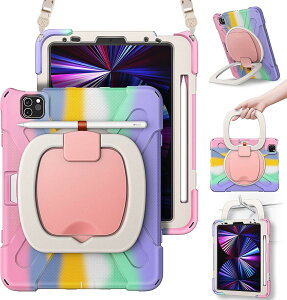 PboyiqiS for iPad Air 11 2025(M3)/2024(M2) �P�[�X,Air 5/Air 4/Pro 11�J�o�[,�ϏՌ� ��� 360�x��]�X�^���h �n���h���t�� ���F ���킢�� �A�C�p�b�h 11/10.9�C���` �P�[�X �y���V�����[ ������t�� ���|�� �΂�