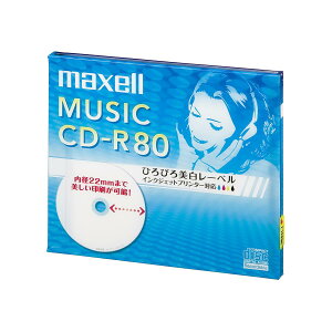 maxell ���y�p CD-R 80�� �C���N�W�F�b�g�v�����^�Ή��z���C�g(���C�h���) 1�� 5mm�P�[�X�� CDRA80WP.1J