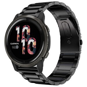 Lamshaw for Venu 2S �o���h, �X�e�����X ���^�� �x���g �����o���h �Ή� Garmin Venu 2S �X�}�[�g�E�H�b�` (�u���b�N)