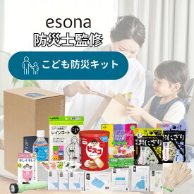 こども用 防災キット esona 防災士監修 | 防災セット 子供用 防災グッズ 子ども こども キッズ きっず サイズ 防災グッズセット 防災 トイレ 水 キャンディ おにぎり ビスコ 避難セット 災害グッズ災害 家族 中身 だけ エソナ