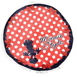 SALE ミニーマウス ラウンドブランケット ドレス インテリア おしゃれ 円形 ソファー掛け 敷物 グッズ ディズニー Disney かわいい ドット柄 キャラクター